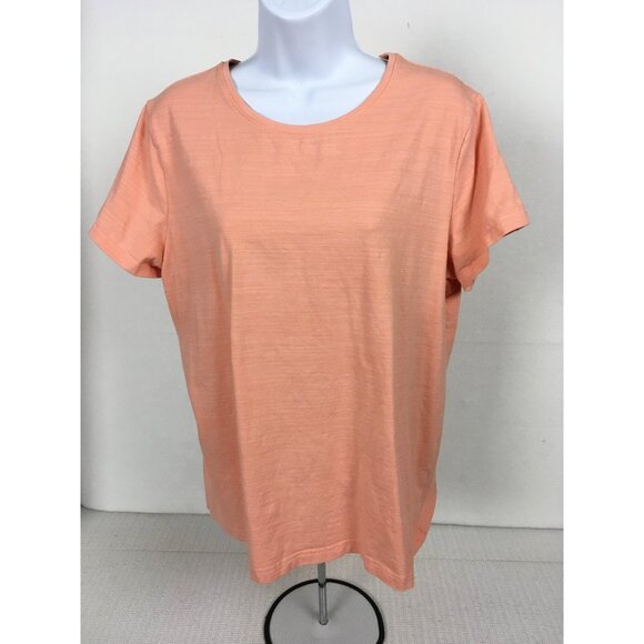 Croft and Barrow Womens Top Size XXL Light Orange Tee Short Sleeves Round Neck - Picture 1 of 11